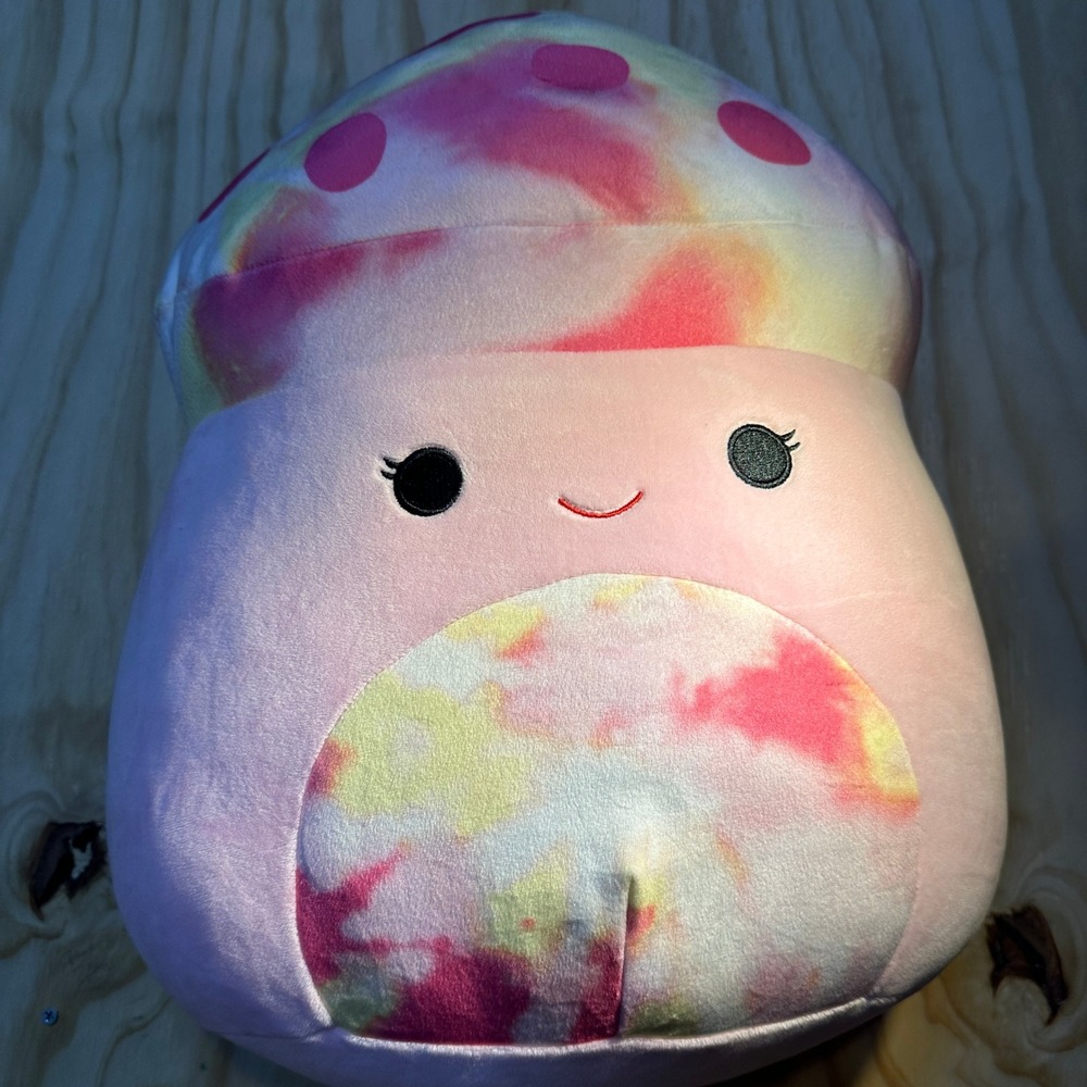 Squishmallows Rachel the Mushroom 12 Inch Pink Tie Dye Plush Toy